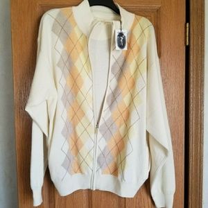 Italian Cashmere Merino wool Argyle golf Sweater